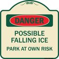 Signmission Possible Falling Ice Park at Own Risk Heavy-Gauge Aluminum Architectural Sign, 18" H, TG-1818-23277 A-DES-TG-1818-23277